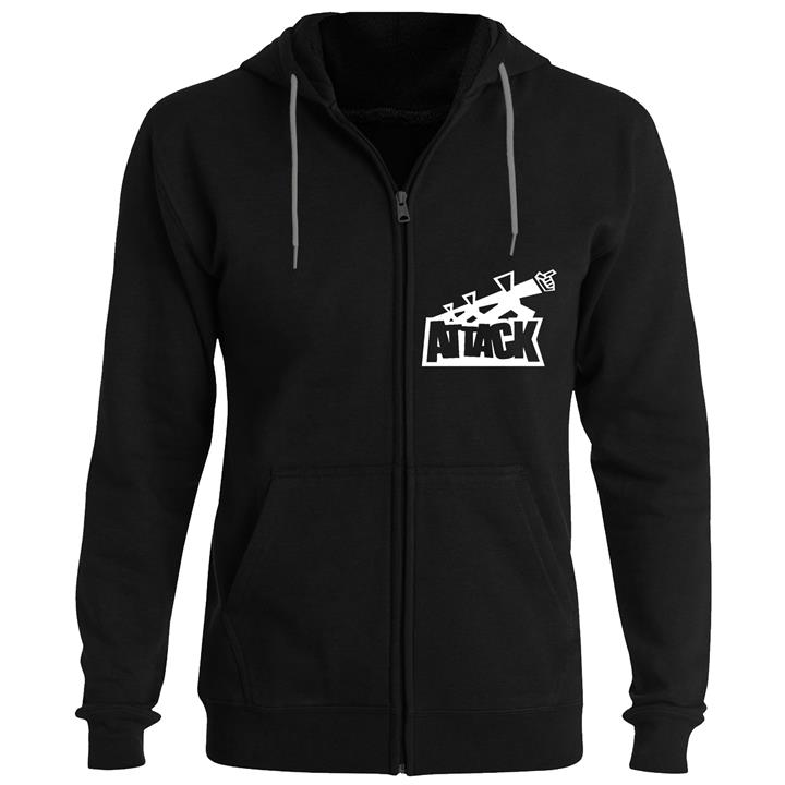 سویشرت مردانه طرح اتک کد F70 رنگ مشکی